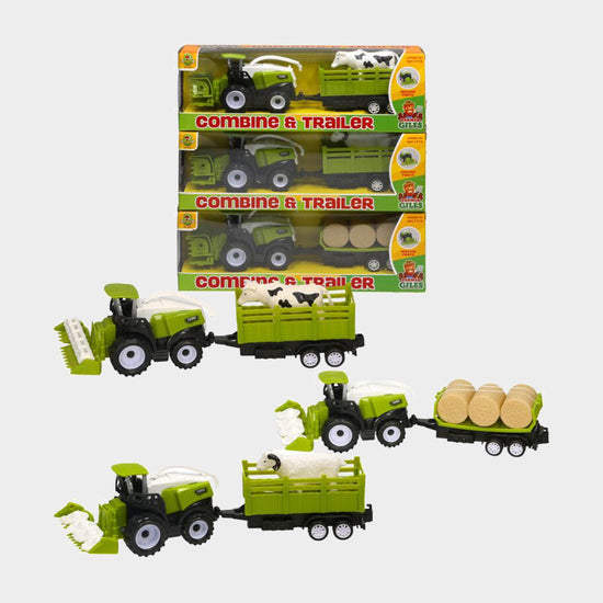 Combine Harvester and Trailer Toy Set