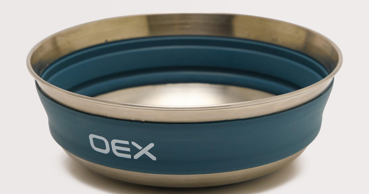 Blue OEX Ascent Medium Stainless Steel Collapsible Bowl – GO Outdoors