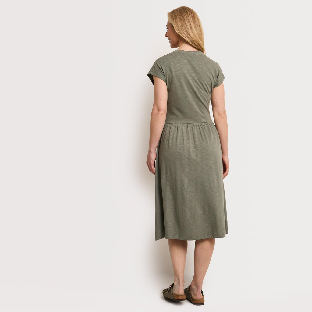 Women's Lilly Plain Jersey Notch Neck Dress