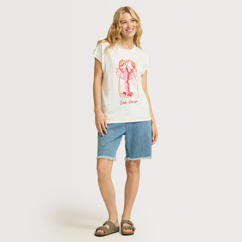Women’s Sea Lover Lobster Front Print Graphic T-Shirt