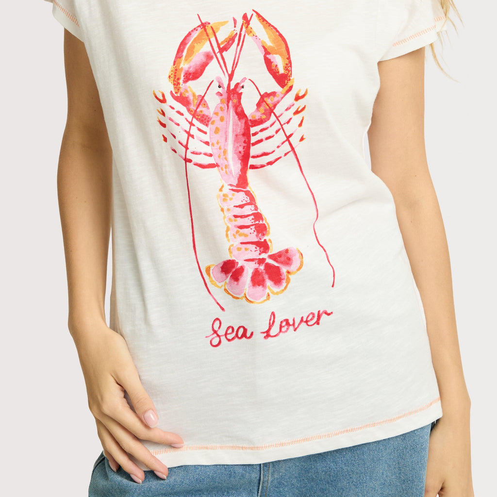 Women’s Sea Lover Lobster Front Print Graphic T-Shirt