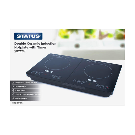 Double Ceramic Induction Hotplate with Timer 2800W