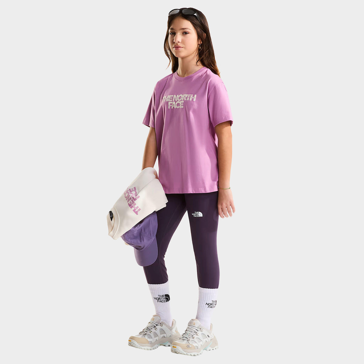 THE NORTH FACE JNR CREW T-SHIR-TNF G CHALBI TT PNK