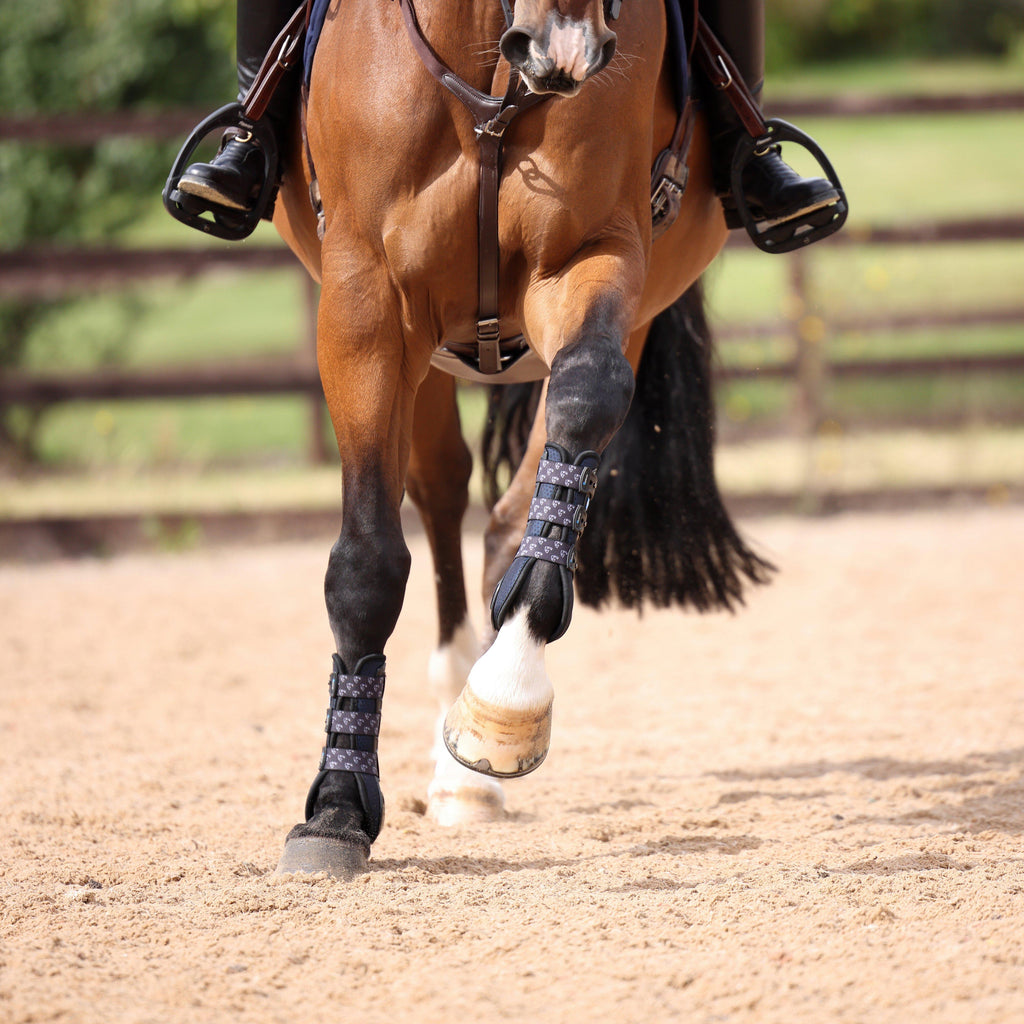 Carbon Open Fronted Tendon Boots Black