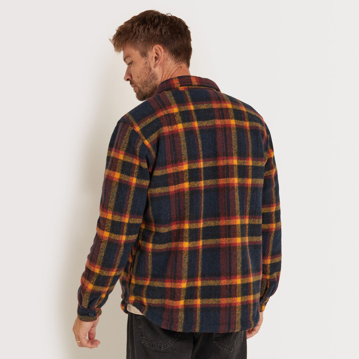 COLUMBIA MENS L/S SHIRTS-COL M HUNTER SHIRT NVY/YE