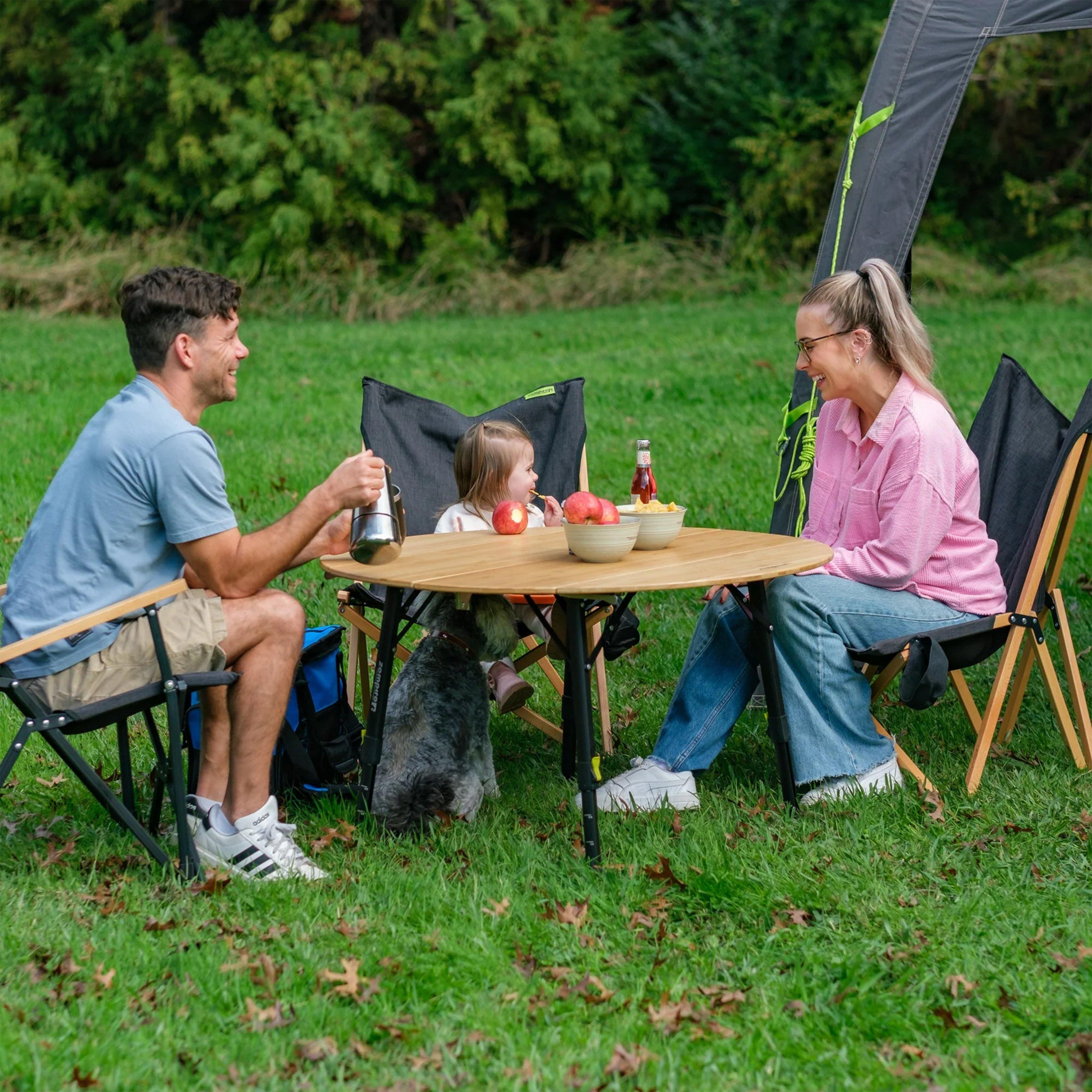 Zempire Kitpac Pro Round Bamboo Camp Table – GO Outdoors