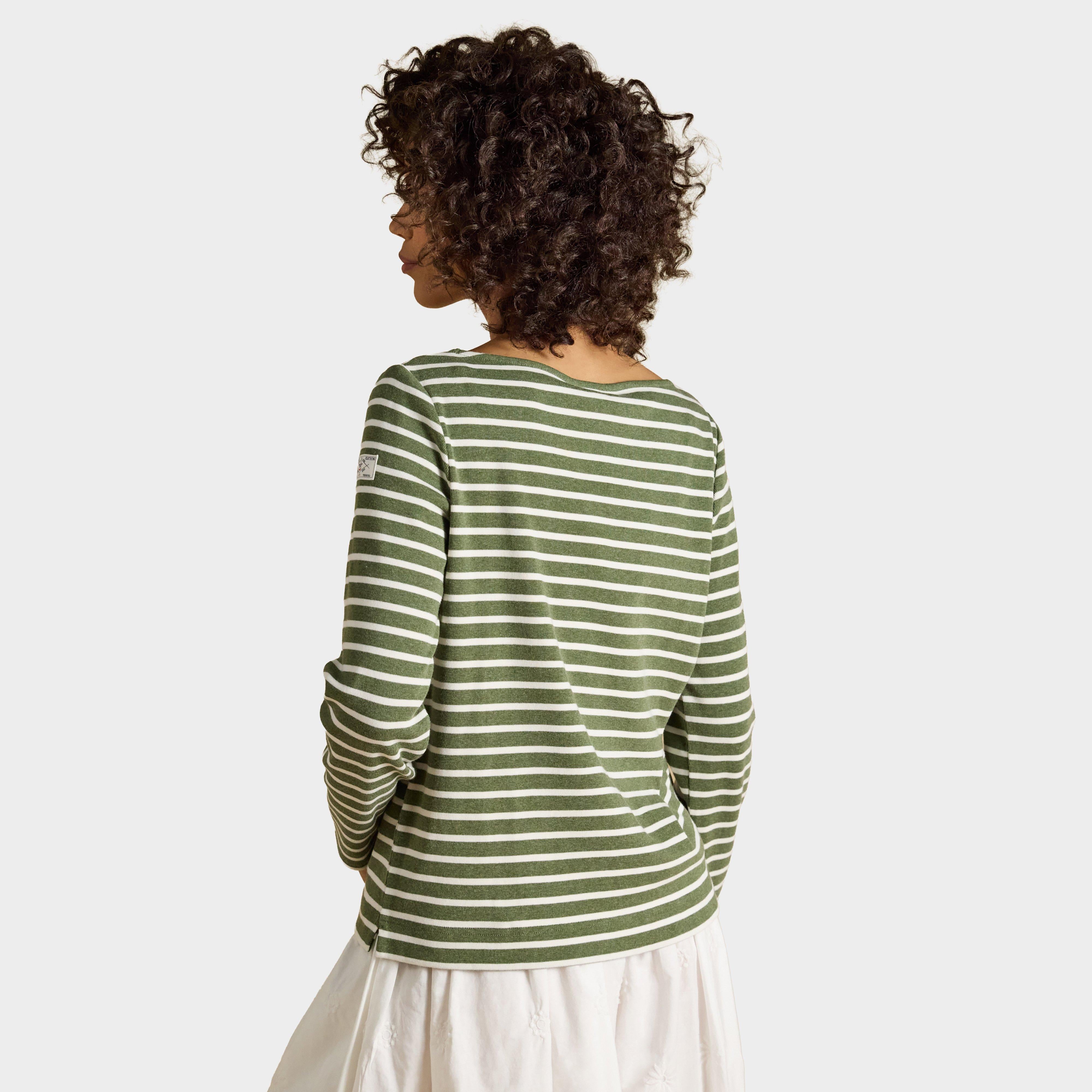 Women's Harbour Stripe Long Sleeve Striped Boat Neck Breton Top