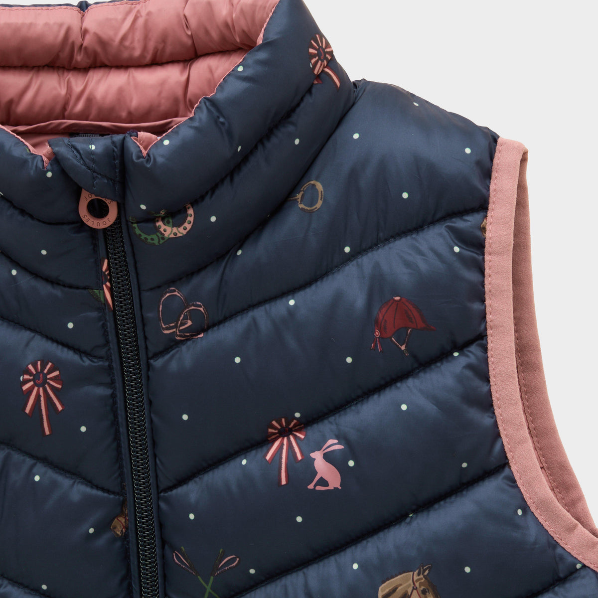 Kids' Crofton Navy Horse Showerproof Padded Gilet