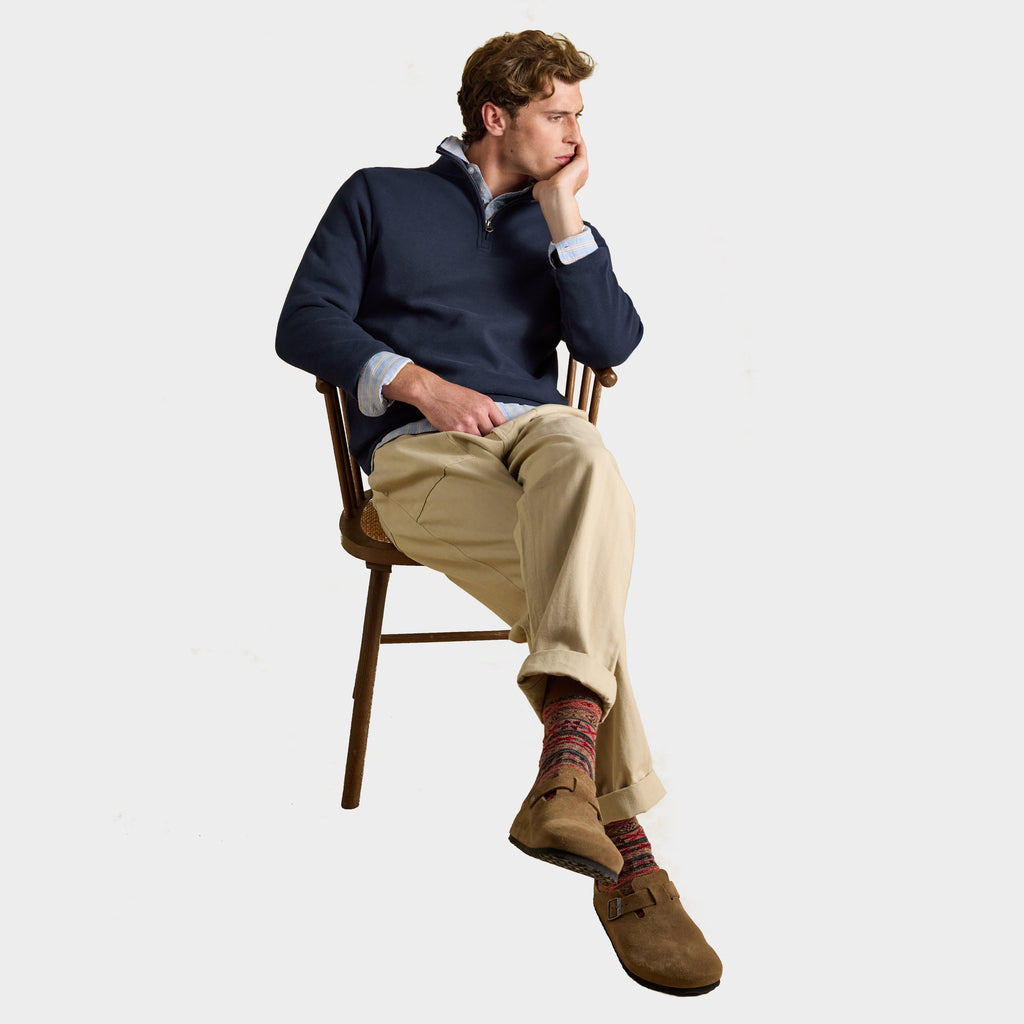 Men's Alistair French Ribbed Quarter Zip Sweatshirt