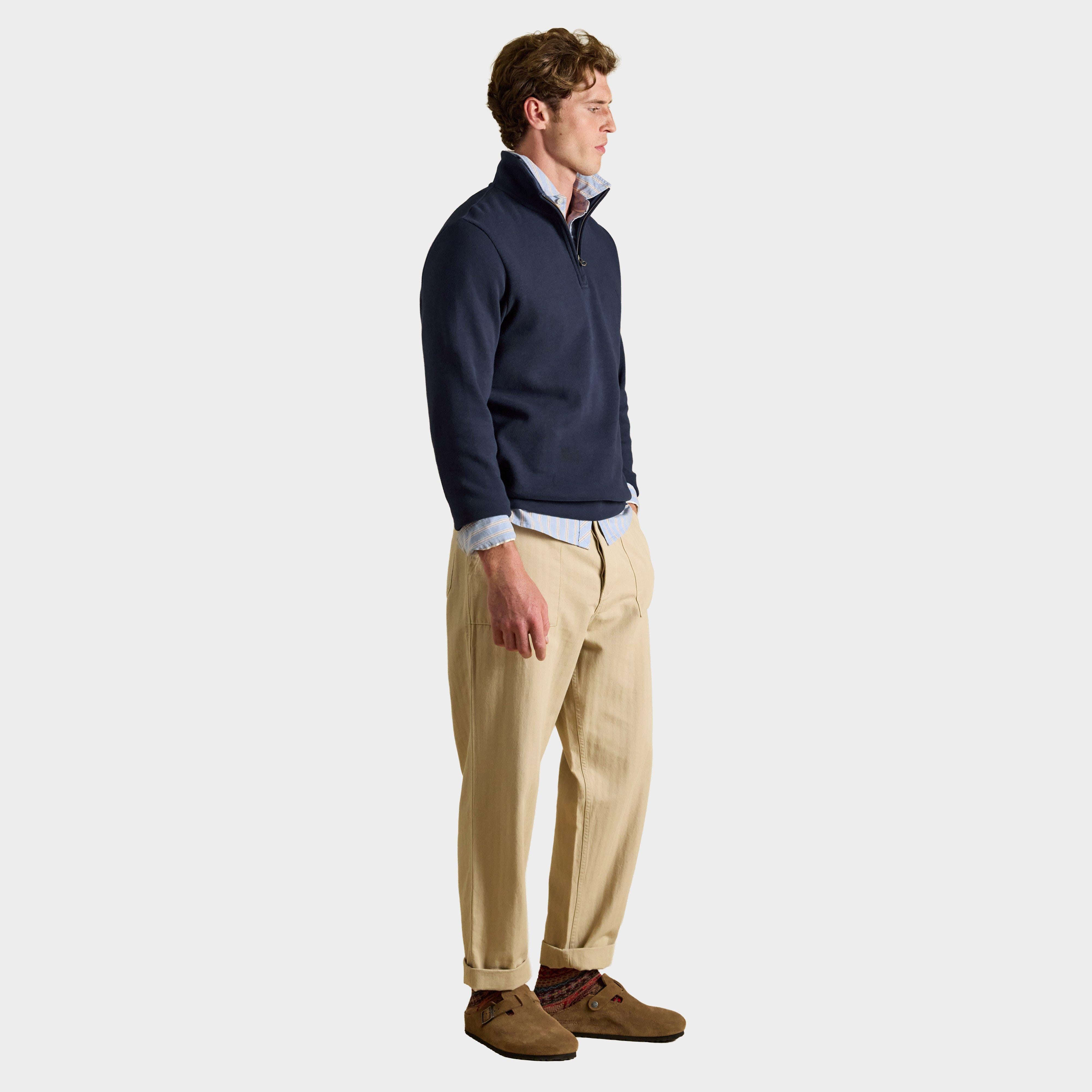 Men's Alistair French Ribbed Quarter Zip Sweatshirt