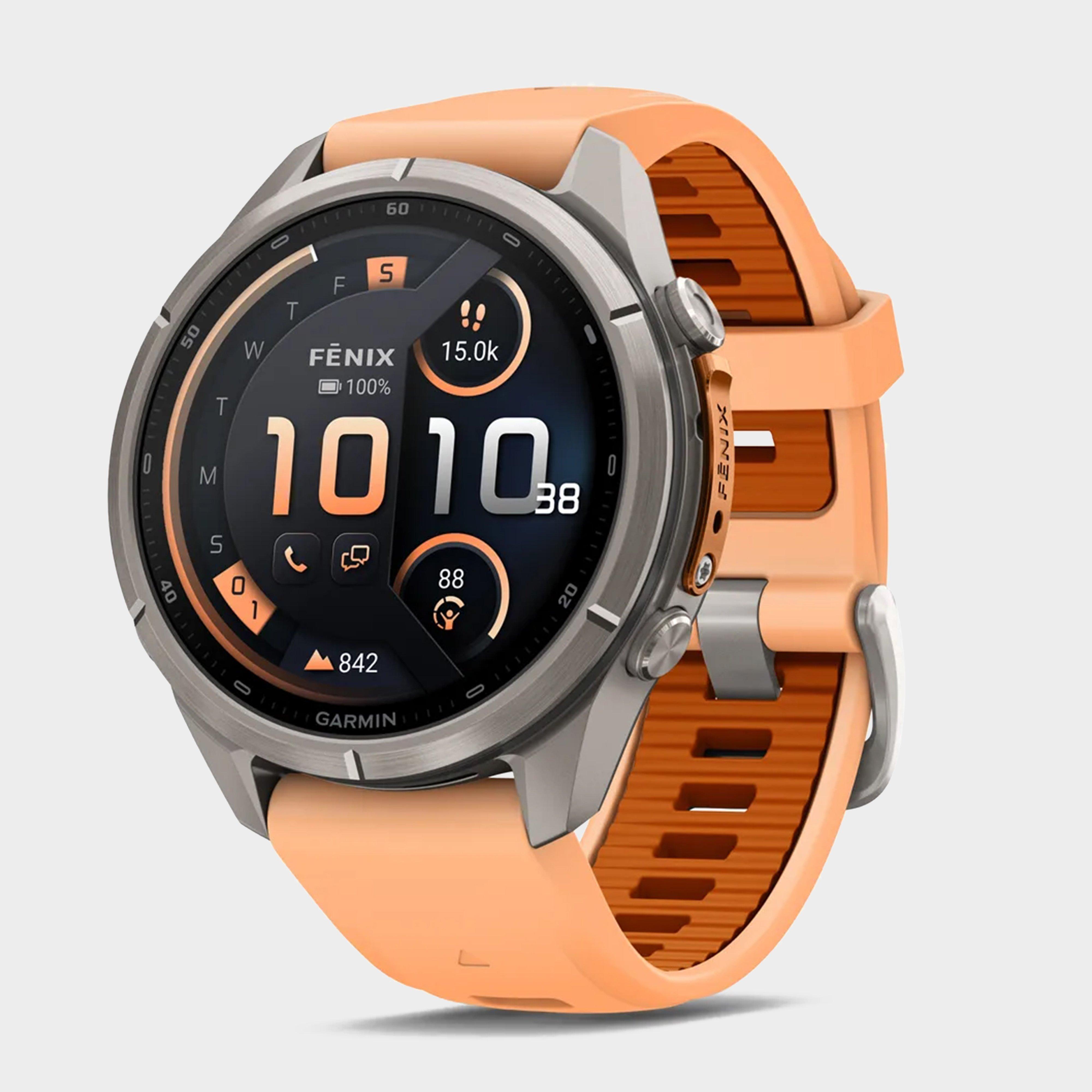 fenix® 9 Pro inReach® 43mm Titanium with Shell Pink/Autumn Orange Silicone Band