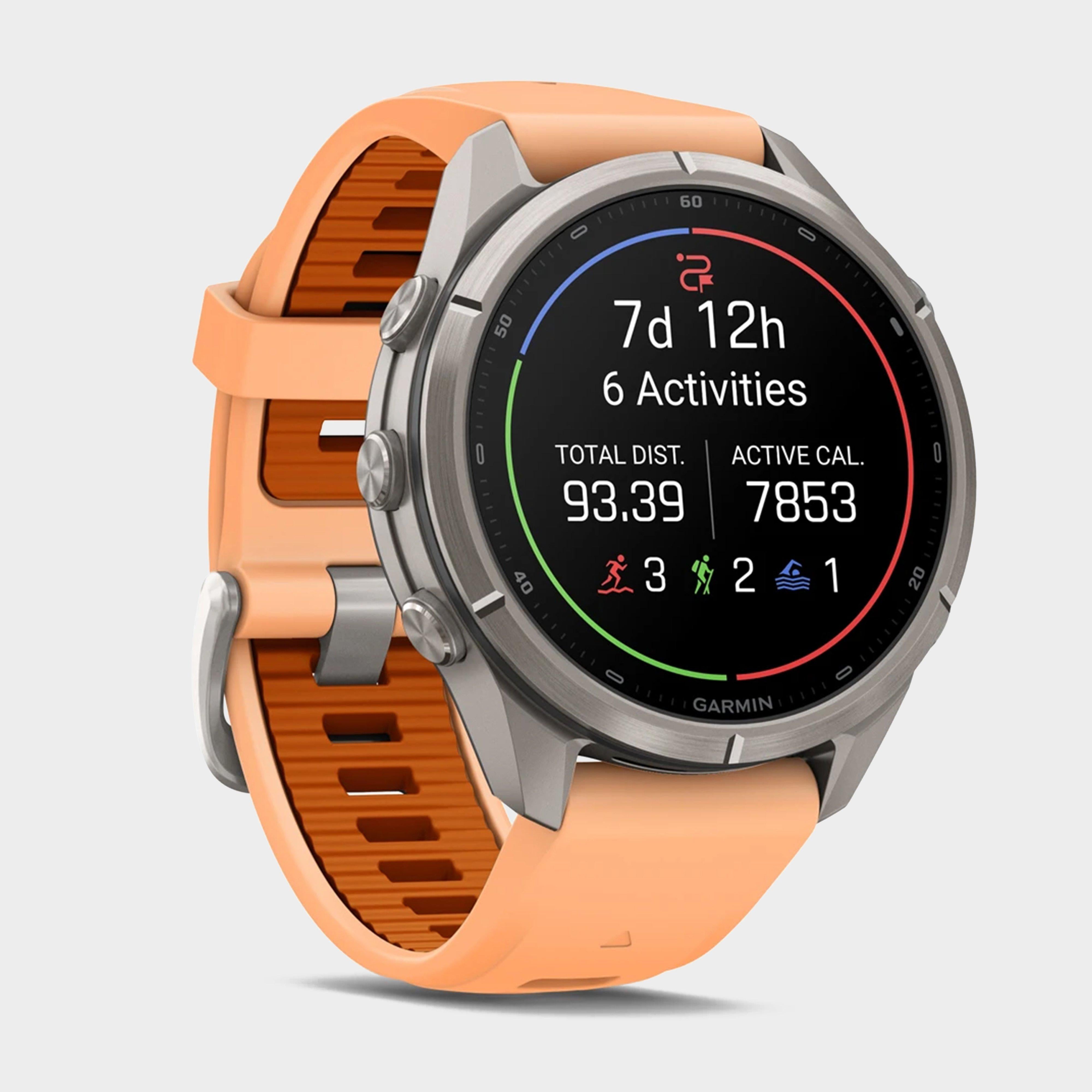 fenix® 9 Pro inReach® 43mm Titanium with Shell Pink/Autumn Orange Silicone Band
