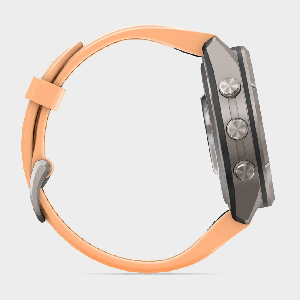 fenix® 9 Pro inReach® 43mm Titanium with Shell Pink/Autumn Orange Silicone Band