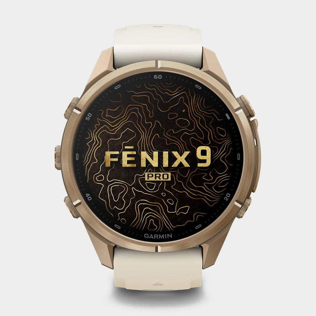 fenix® 9 Pro inReach® 43mm Autumn Gold Titanium with Cream/French Grey Silicone Band